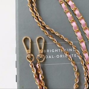 Pink Leather/Gold Tone Chain Replacement Strap